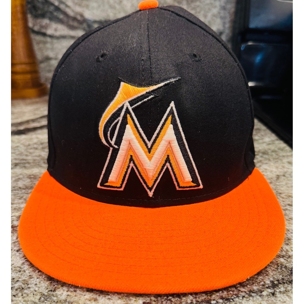 New Era Miami Marlins 9FIFTY Snapback Hat Black Orange Men OSFM MLB Baseball Cap